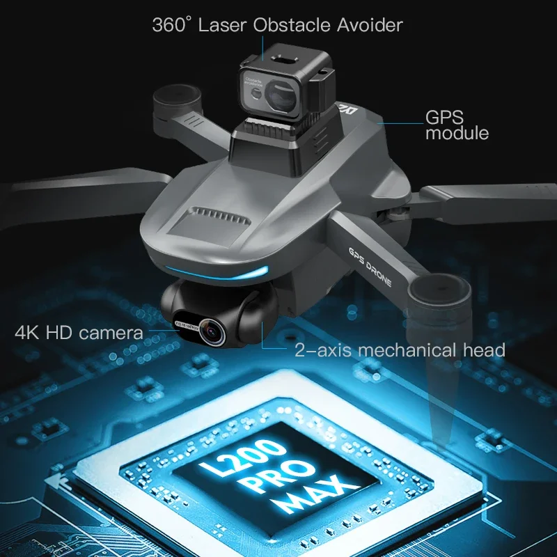 L200 PRO MAX Drone 4K 2-Axis P - Drone Racing Camera avaliação e preço