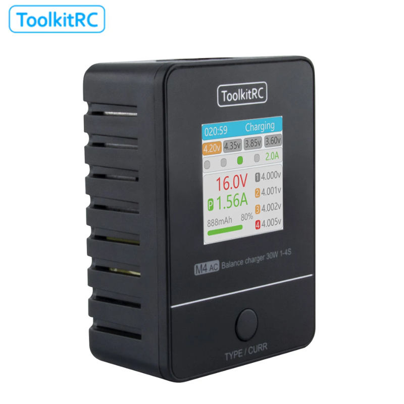 ToolkitRC M4AC 30W LCD Screen  - Drone Racing Charger avaliação e preço