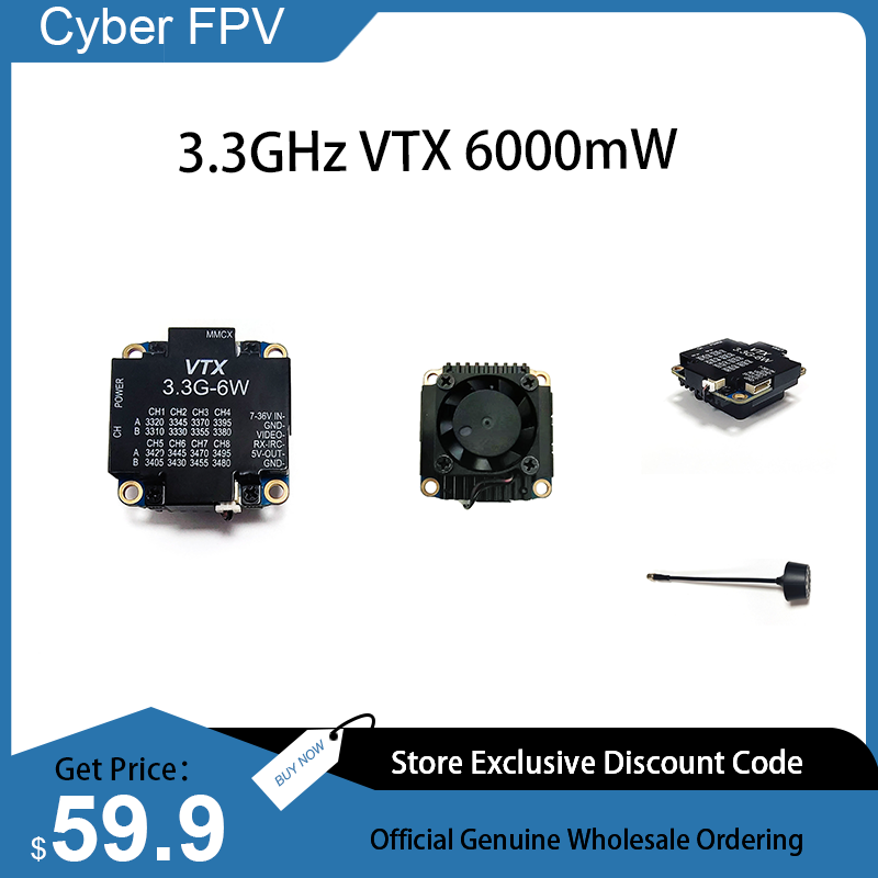 3.3GHz VTX 6W Video Transmitte - Drone Racing Goggles avaliação e preço