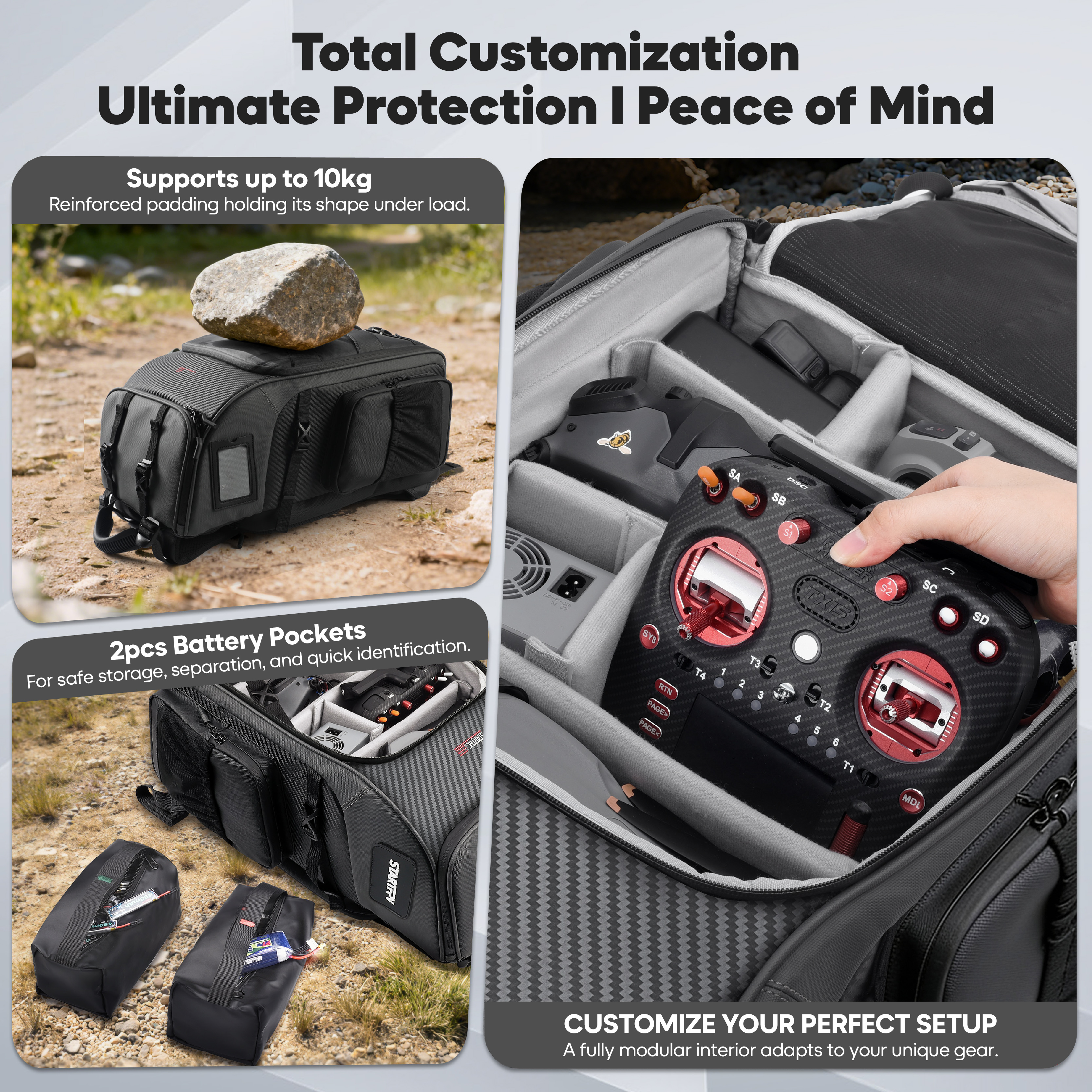 FPV Drone Backpack 40L Profess - Drone Racing Goggles avaliação e preço