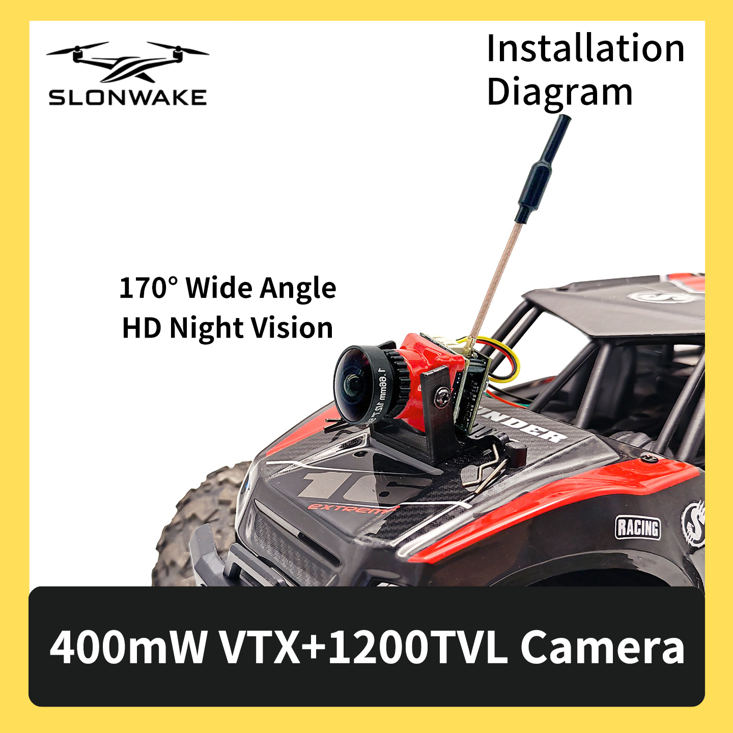 SLONWAKE 5.8G 48CH FPV 400mw V - Drone Racing Receiver avaliação e preço