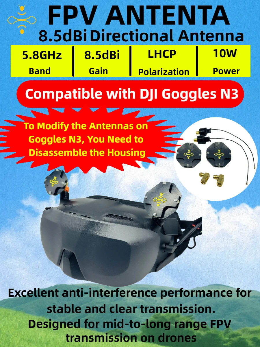 8.5dBi LHCP FPV Patch Antenna  - Drone Racing Goggles avaliação e preço