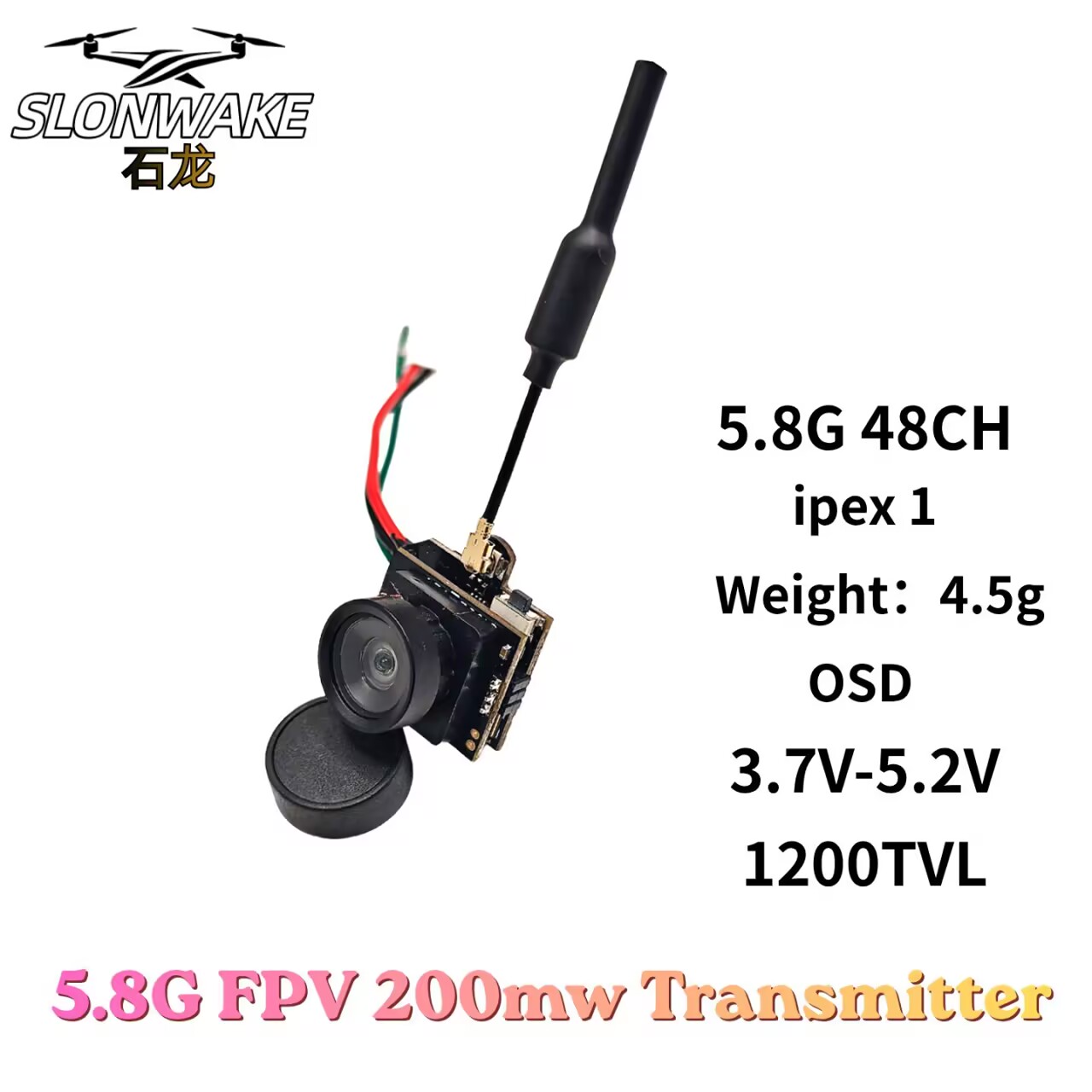 SLONWAKE 5.8G Analog VTX Trans - Drone Racing Vtx avaliação e preço